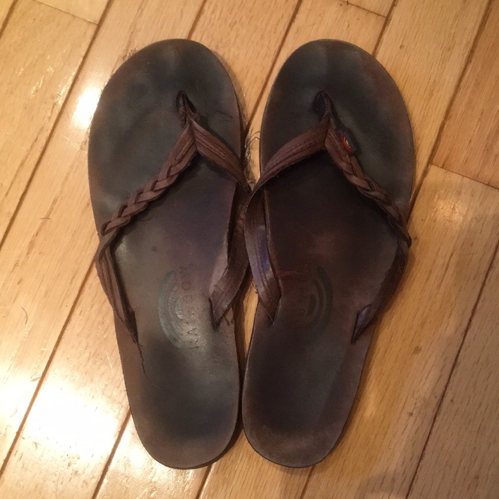 Braided rainbow sandals
